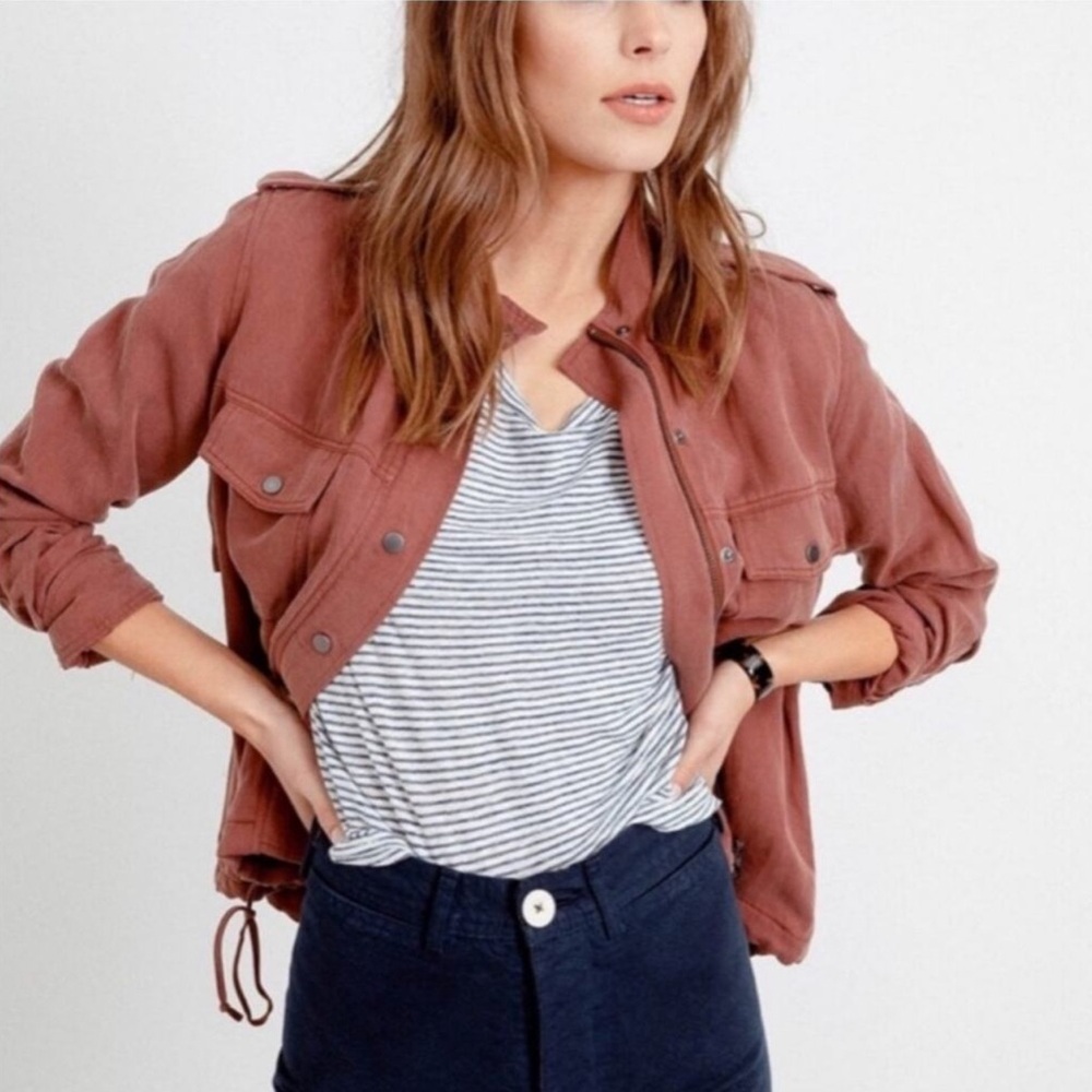 Rails Collins Jacket XS Womens Brick Red Pink Utility Canvas